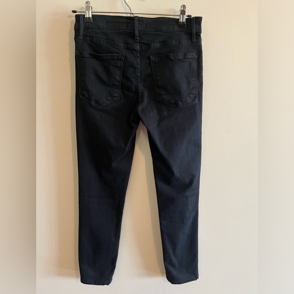 Frame Le Skinny de Jeans – Black Stretch Denim, Mid‑Rise, Women’s Size 26 - Picture 4 of 8